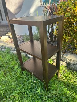 Dark Brown Wood 3-Tier Shelf Unit