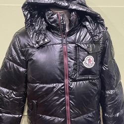 Moncler Coat Bubble Puffy Black Hood  Bomber