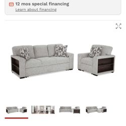Queen Pop-Up Sleeper Sofa & Chair