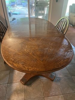 Oakwood Dining Table Vintage Only Two Chairs