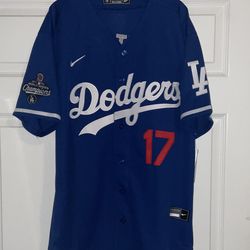 Shohei Ohtani Los Angeles Dodgers 2025 World Series Jersey with WS Patch Blue STITCHED Adult men’s Medium new with tags