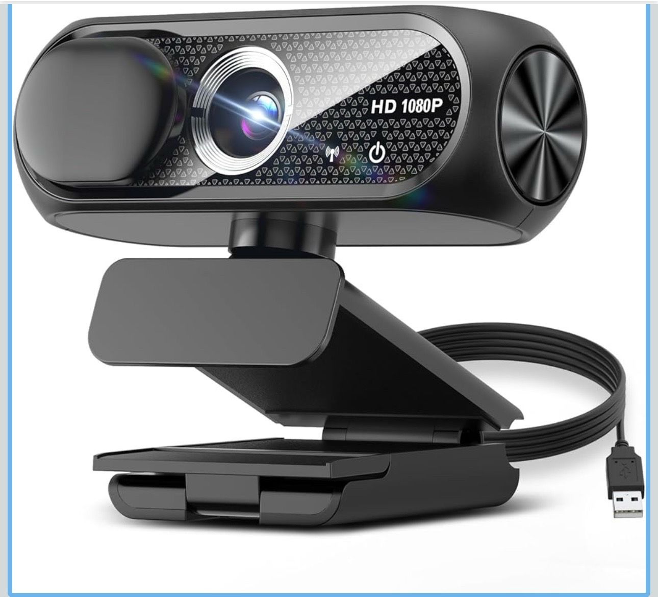 1080P HD Webcam with Microphone, Noise Cancellation, Privacy Cover, Desktop, PC, Mac, Zoom, Skype, Streaming (Carbon Black)