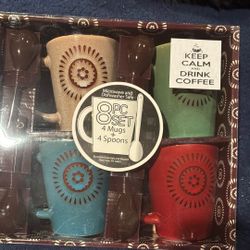 Stylish 8 Piece Mug & Spoon Set