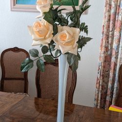 glass vase, artificial flower