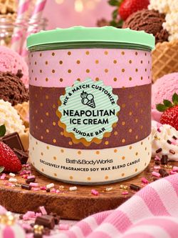 Neapolitan ice cream- 3 wick candle