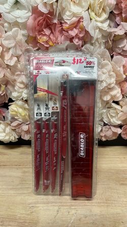 DIABLO Bi-Metal and AMPED Carbide 9 in. -5/7 TPI Nail Embedded Wood Reciprocating Saw Blade Set (6-Piece)