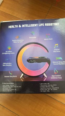 brand new white smart light sound machine wireless charger
