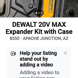 Dewalt 20v Max Expander kit with case