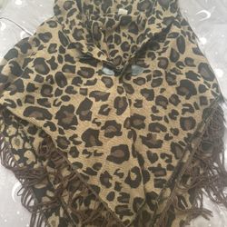 Ladies Poncho Cheetah Print
