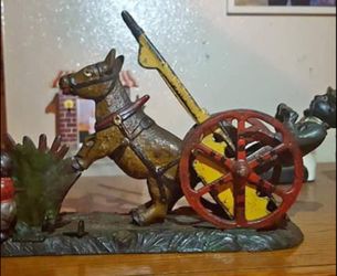 Cast Iron Bad Accident Mechanical Piggy Bank Late 1800s