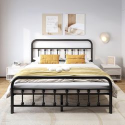 💥 Heavy Duty Queen Bed Frame w/ Headboard – $75!🎉🎯