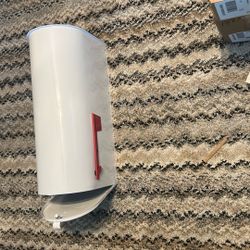 Galvanized Steel Post Mount Mailbox – White