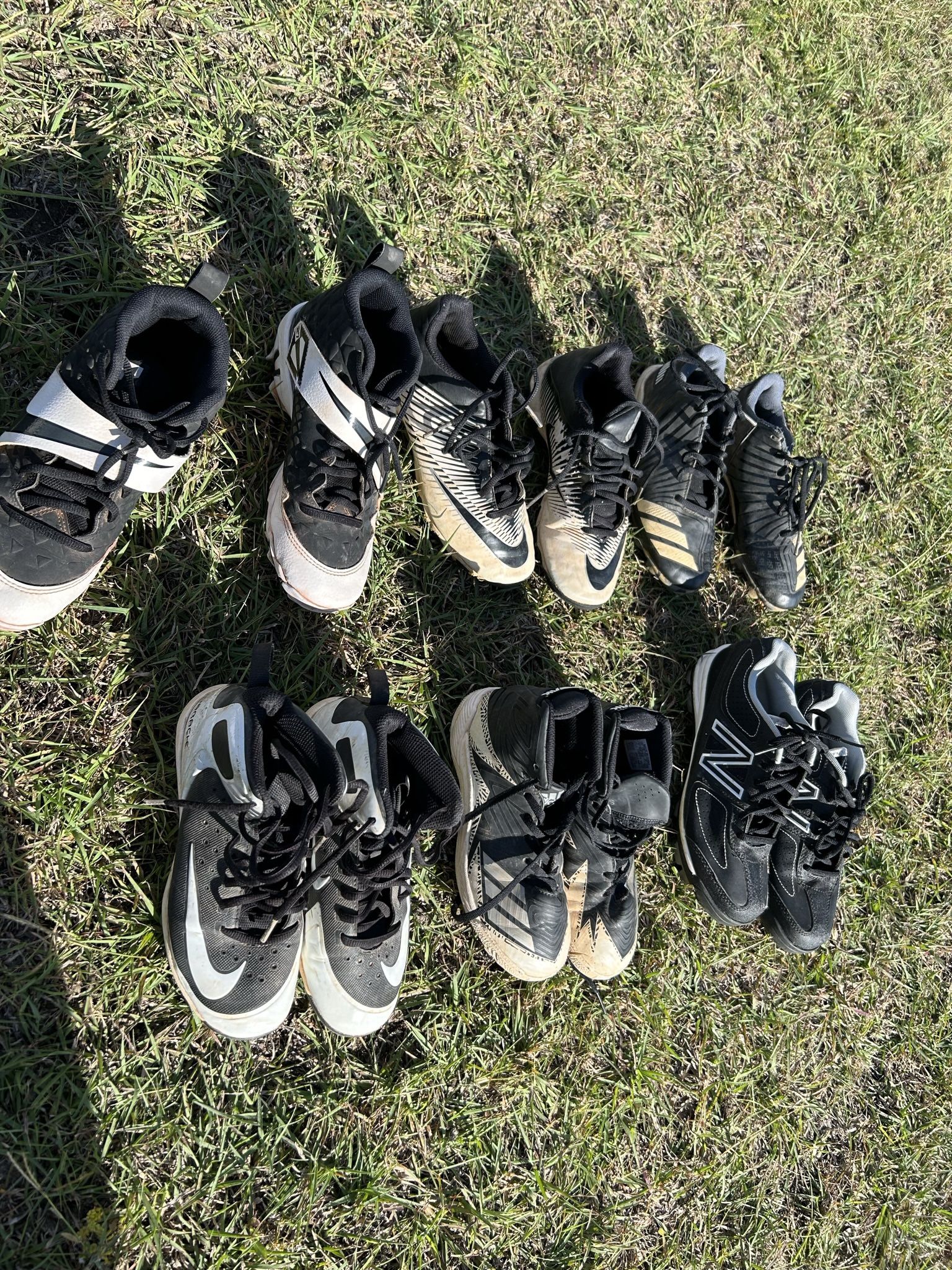 Baseball Cleats Different Sizes