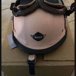Pink Helmet With Google New Size M
