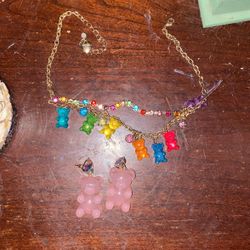 Betsy Johnson Gummy Bear Earrings And Choker