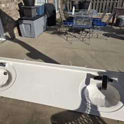 Double Clam Shell Sink With faucets