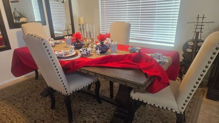 Table, 6 chairs and buffet