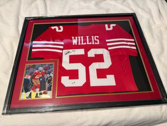 49ers Patrick Willlis Framed Autograph Jersey