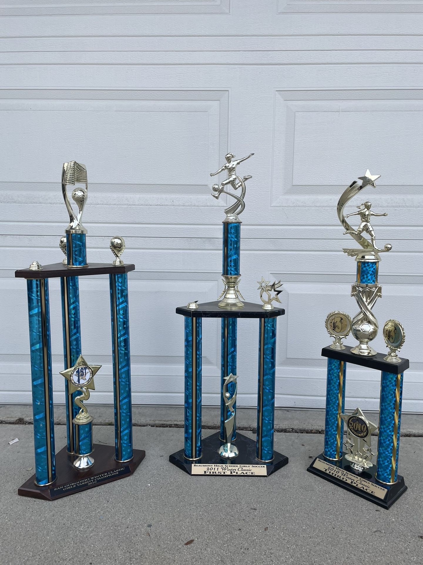 Girl Soccer Tall Trophies.. approx 30in height.. $10 each