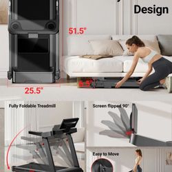 Umay L10 Foldable Treadmill 20% AUTO Incline with Pulse Sensors 8.7MPH