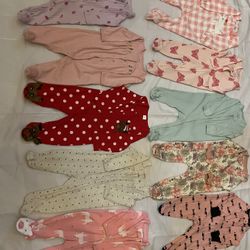 Beautiful Carter’s Baby Girl Footed Pajamas Size 3-6 Months 