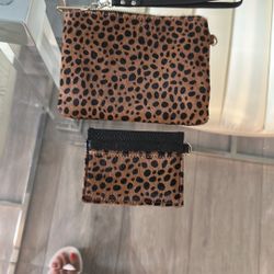 Leopard Wristlet and Card Holder Set