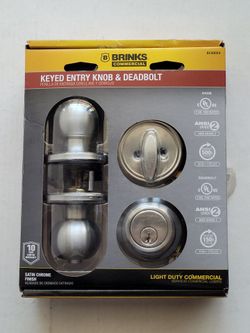 Brinks Commercial Satin Chrome Door Knob Set