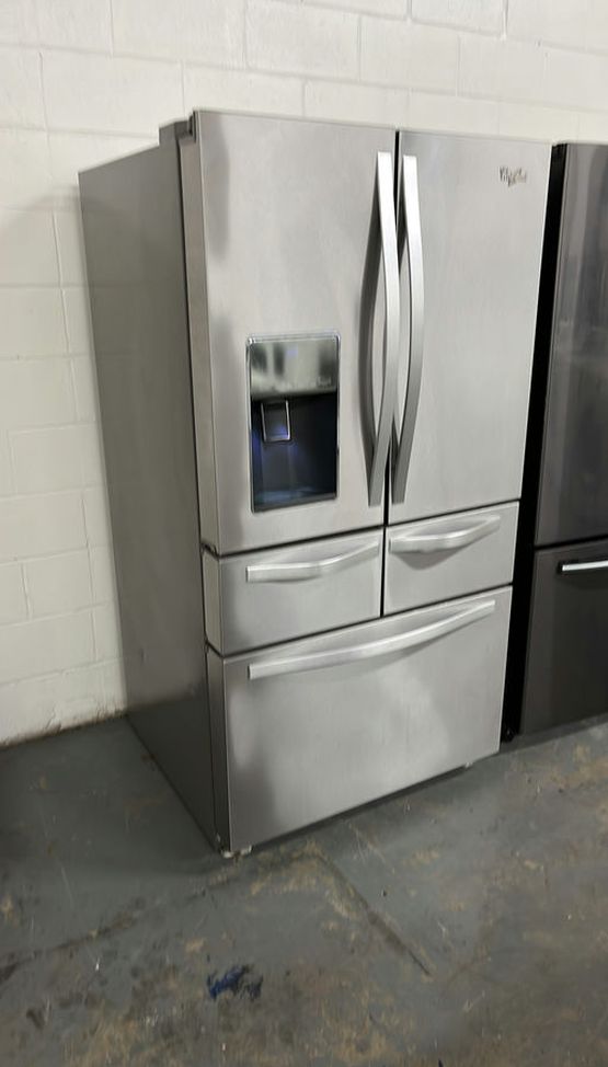 Stainless Whirlpool 4-Door Fridge Ice Maker