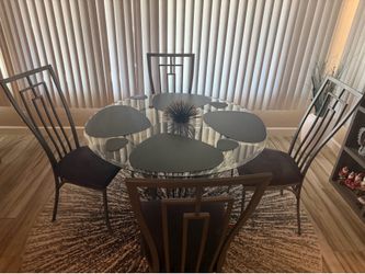 Glass kitchen table and chairs