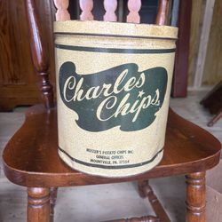 Charles Chips Vintage Tin Storage. 