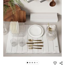 Stone Drying Mat for Kitchen Counter-Super Absorbent PU Dish Drying Mat, Quick Dry Stone Mat Kitchen for Dishes, Bottles & Cups, Large Foldable Stone 