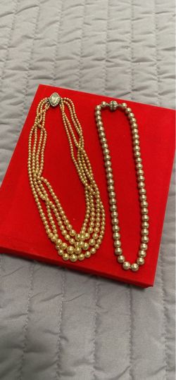 2- Vintage Pearl Necklaces