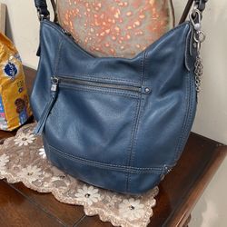 Purse Blue THE SACK real Leather, Very Soft  Brand New