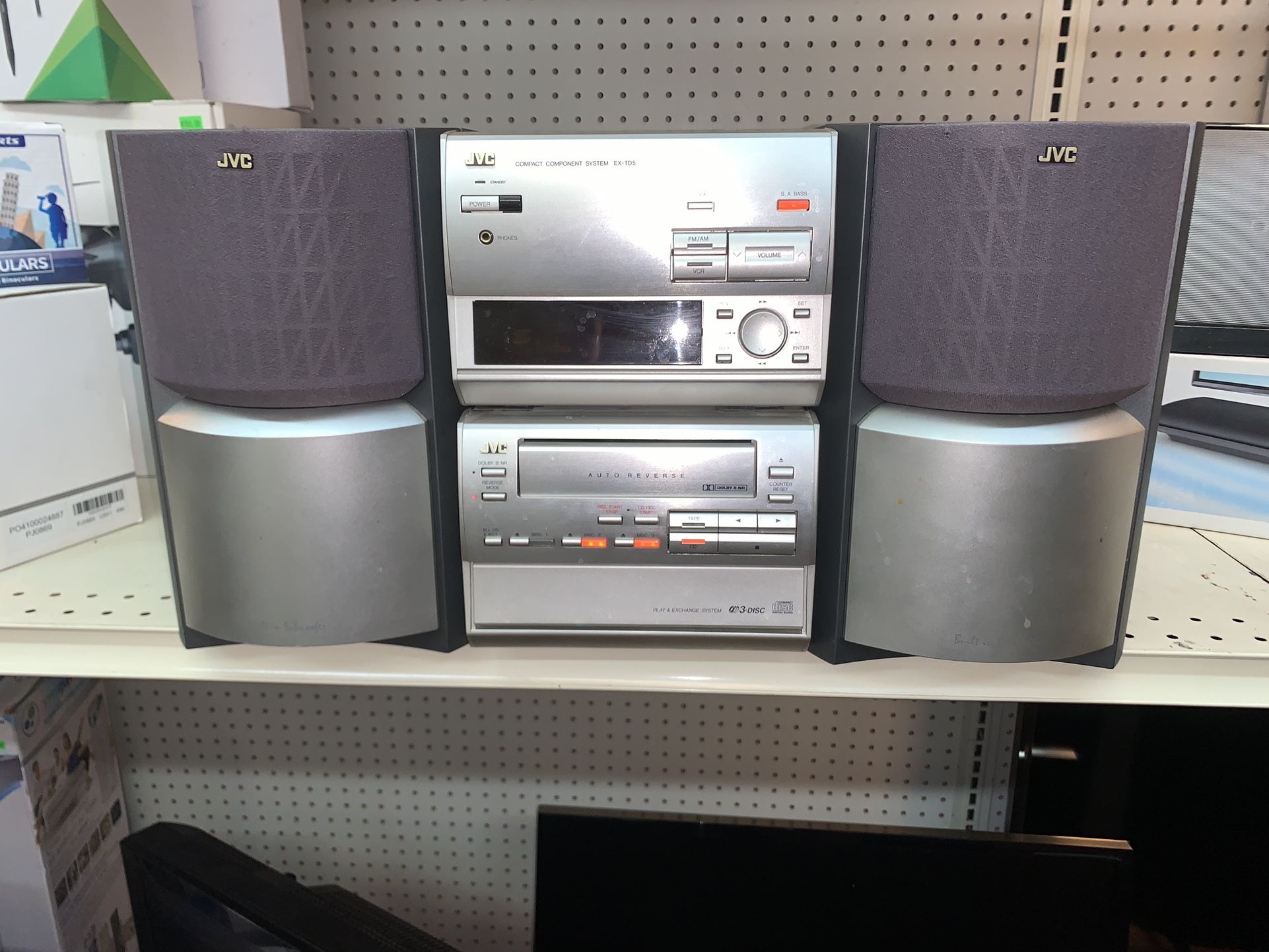 JVC EX-TD5 Compact Component System 3 Disc CD CD-R Cassette AM FM with Speakers