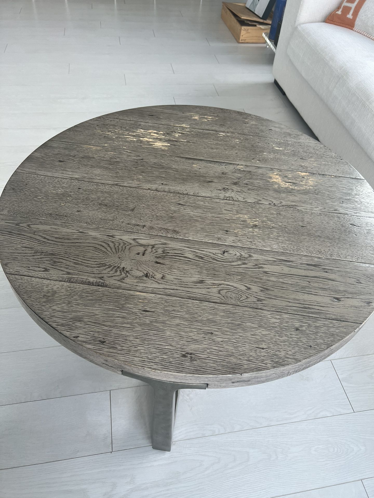 T-BRACE ROUND COFFEE TABLE- Restoration Hardware