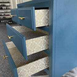 Blue And Gold End Table 