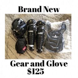 Brand New Youth 7-9yrs Allstar Catcher’s Gear And Rawlings Glove 