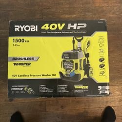 RYOBI 40V HP Brushless Whisper Series 1500 PSI 1.2 GPM Cold Water Electric Pressure Washer w/ (2) 6.0 Ah Batteries and Charger