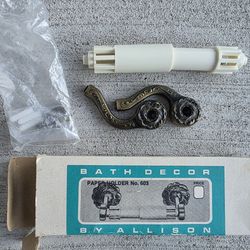 Vintage 1960s–1970s Bath Decor by Allison Toilet Paper Holder – Antique Brass – Made in Japan