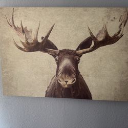 Large canvas of moose farmhouse decor