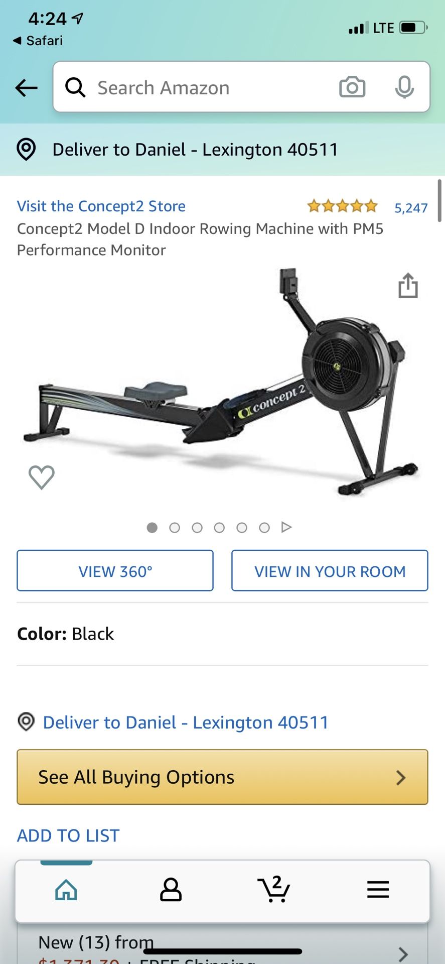 Concept2 Model D Indoor Rowing Machine with PM5 Performance Monitor