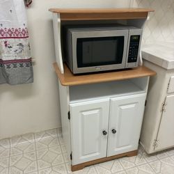 Microwave Storage Cabinet + FREE Magic Chef Microwave