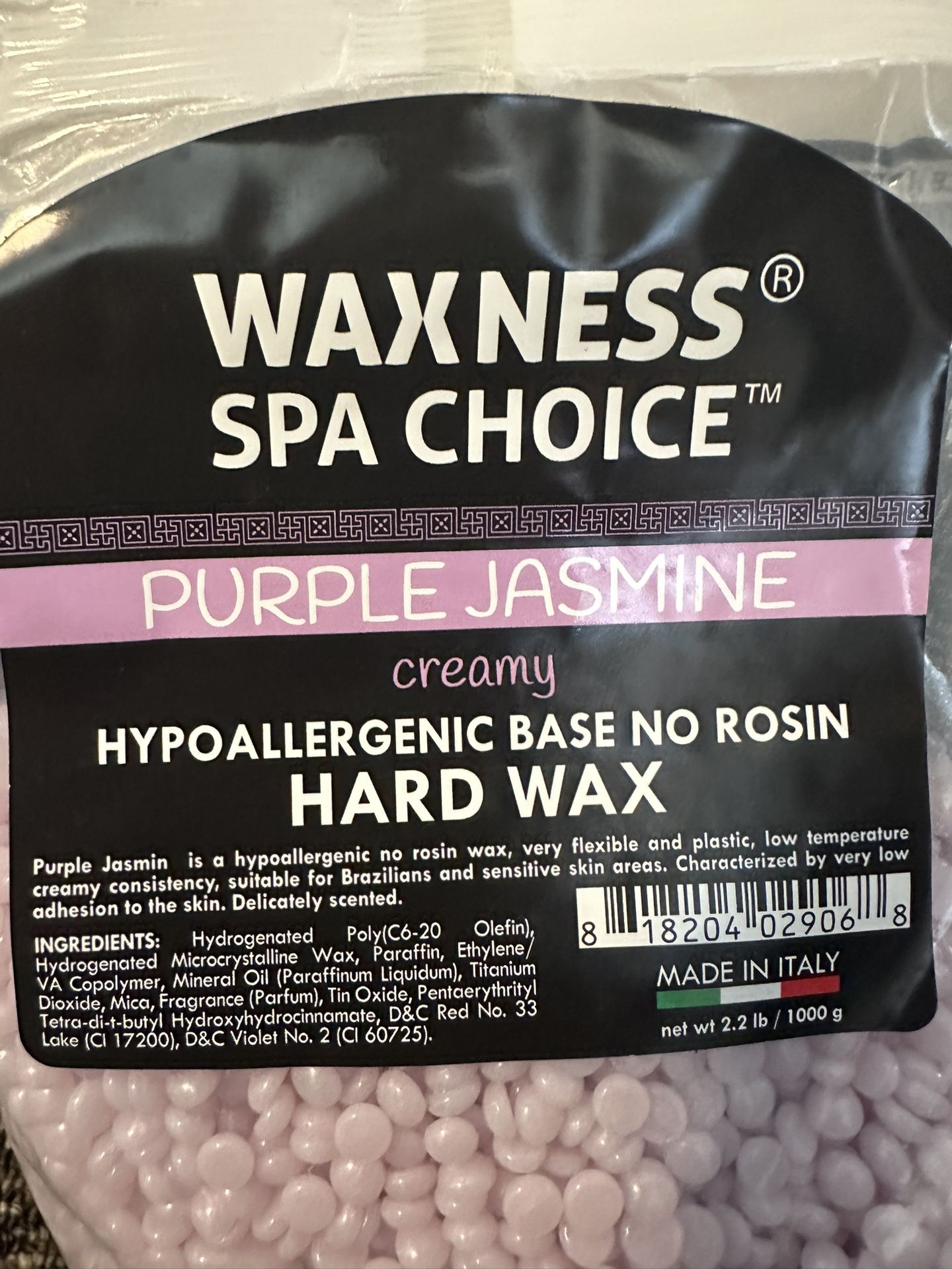 Waxness Spa Choice Purple Jasmine Creamy Hypoallergenic Base No Rosin hard wax