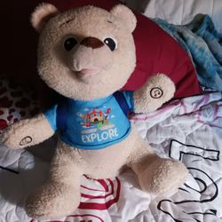 STORY TELLING NUMBERS ETC SOFT TEDDY 6 BOOKS IN HIS BACK PACK NICE CLEAN ALMOST NEW 10 FINAL PRICE