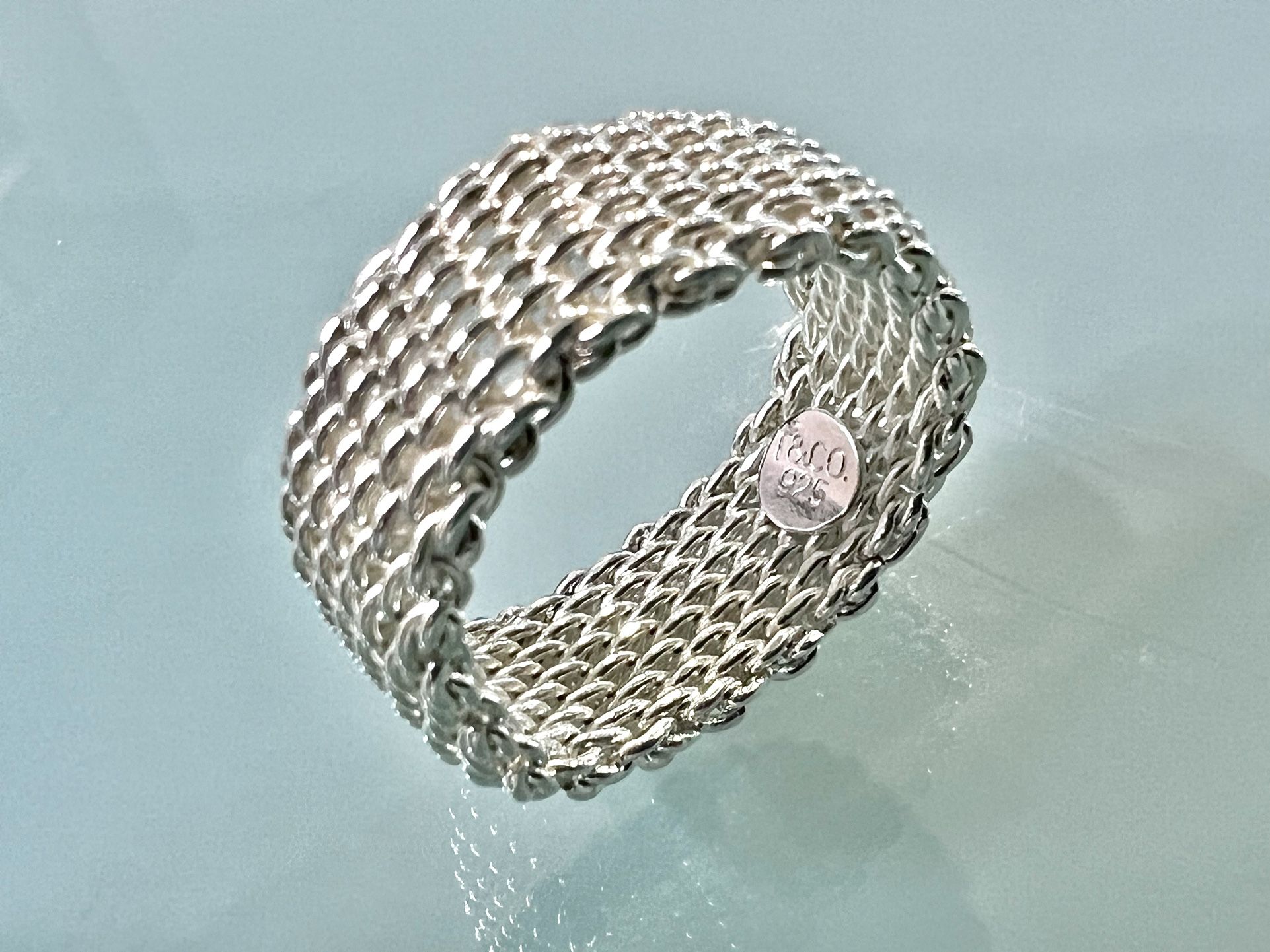 Tiffany & Co Sterling Silver Ladies Ring Mesh Ring “Size 10 1/2  “L@@K”