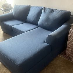 Blue Sofa With Chaise Lounge