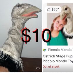 $10 Ostrich Stage Puppet 18”Folkmanis Brand in good condition