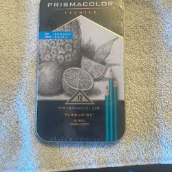 12 Prismacolor Turquoise Art Pencils