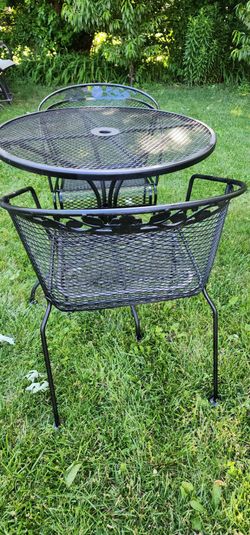 Wrought iron 3 pieces patio set