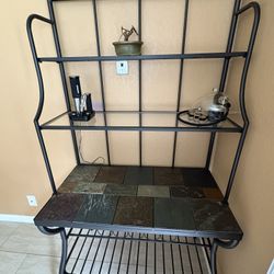 Metal Baker’s Rack with Wine Storage